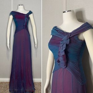 Tadashi Shoji iridescent purple gown